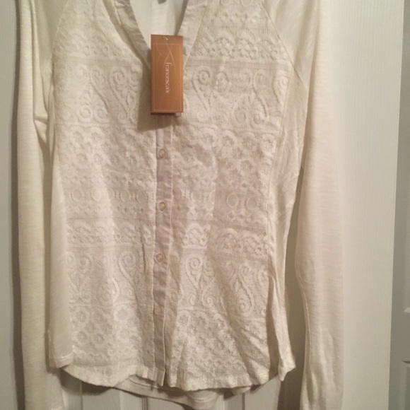 Francesca Long Sleeve Lace Front Blouse - Picture 2 of 2